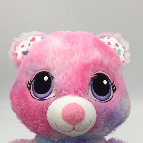 Build A Bear Cotton Candy Bear Pastel Swirl Plush Stuffed Animal BAB Hea… - Picture 2 of 11